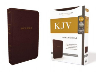 Knjiga KJV, Thinline Bible, Standard Print, Imitation Leather, Burgundy, Red Letter Edition Thomas Nelson