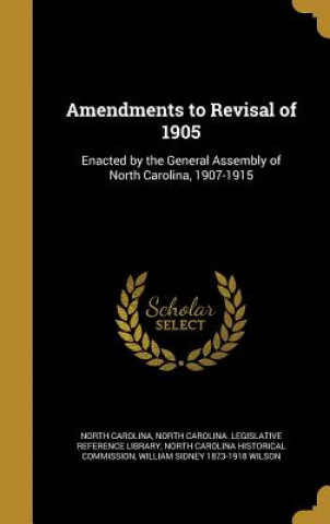 Kniha AMENDMENTS TO REVISAL OF 1905 North Carolina