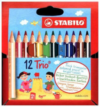 Game/Toy Dreikant-Buntstift - STABILO Trio dick kurz - 12er Pack - mit 12 verschiedenen Farben 
