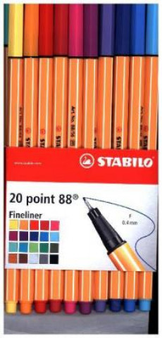 Játék Fineliner - STABILO point 88 - 20er Pack - mit 20 verschiedenen Farben 