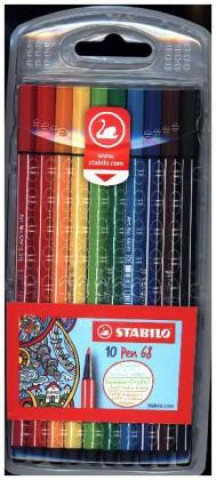Joc / Jucărie Premium-Filzstift - STABILO Pen 68 - 10er Pack - mit 10 verschiedenen Farben 