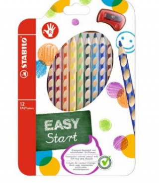 Joc / Jucărie Ergonomischer Buntstift für Rechtshänder - STABILO EASYcolors - 12er Pack mit Spitzer - mit 12 verschiedenen Farben 