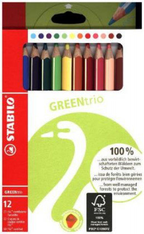 Játék Umweltfreundlicher Dreikant-Buntstift - STABILO GREENtrio - 12er Pack - mit 12 verschiedenen Farben 
