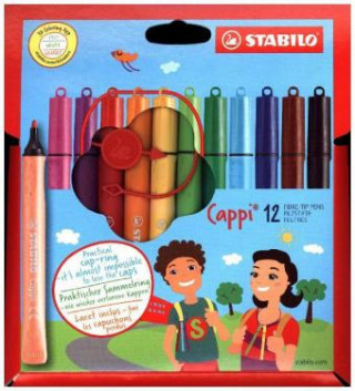 Game/Toy Filzstift mit Kappenring - STABILO Cappi - 12er Pack - mit 12 verschiedenen Farben 