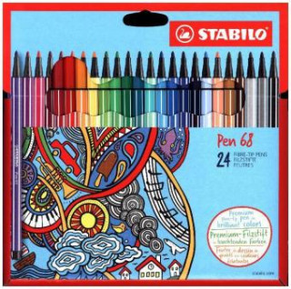 Joc / Jucărie Premium-Filzstift - STABILO Pen 68 - 24er Pack - mit 24 verschiedenen Farben 