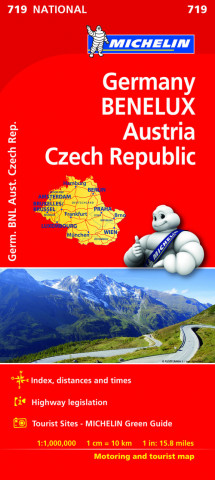 Tiskovina Germany, Benelux, Austria, Czech Republic - Michelin National Map 719 Michelin