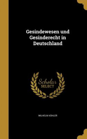 Knjiga GER-GESINDEWESEN UND GESINDERE Wilhelm Kahler