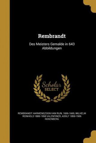 Libro GER-REMBRANDT Wilhelm Reinhold 1880-1958 Valentiner