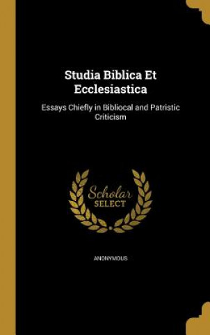 Knjiga STUDIA BIBLICA ET ECCLESIASTIC Anonymous