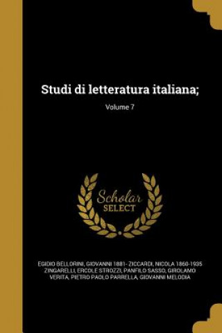 Knjiga ITA-STUDI DI LETTERATURA ITALI Egidio Bellorini