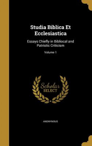 Boek STUDIA BIBLICA ET ECCLESIASTIC Anonymous