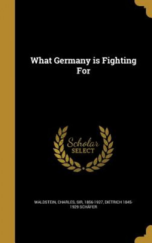 Книга WHAT GERMANY IS FIGHTING FOR Dietrich 1845-1929 Schafer