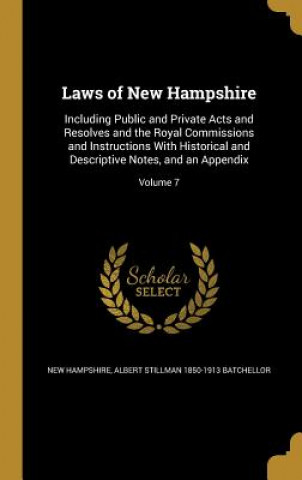 Carte LAWS OF NEW HAMPSHIRE Albert Stillman 1850-1913 Batchellor