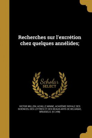 Buch FRE-RECHERCHES SUR LEXCRETION Victor Willem