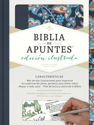 Книга Rvr 1960 Biblia de Apuntes, Edición Ilustrada, Tela En Rosado Y Azul B&h Espanol Editorial