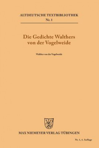 Kniha Gedichte Walthers von der Vogelweide Walther Von Der Vogelweide