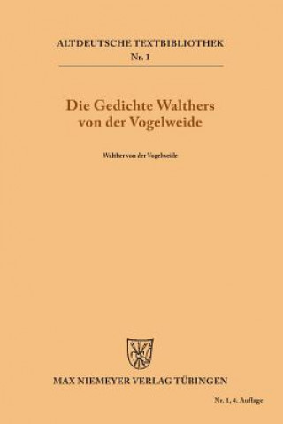 Książka Gedichte Walthers von der Vogelweide Walther Von Der Vogelweide