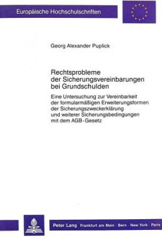 Kniha Rechtsprobleme der Sicherungsvereinbarungen bei Grundschulden Alexander Puplick