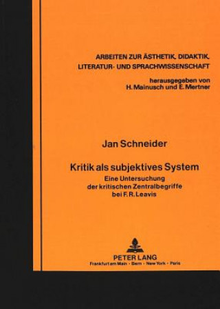 Buch Kritik als subjektives System Jan Schneider