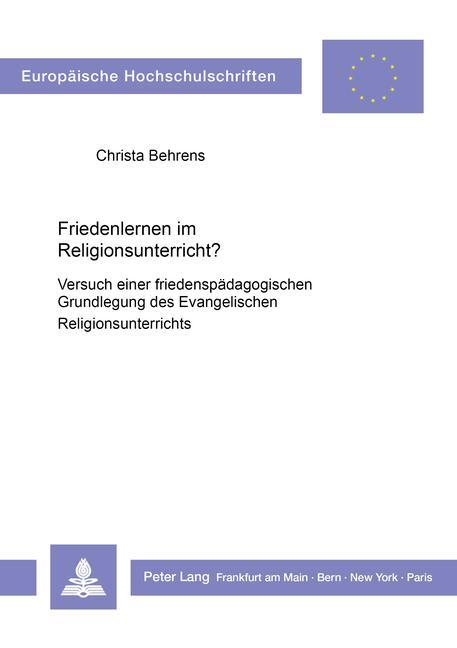 Książka Friedenlernen im Religionsunterricht? Christa Behrens