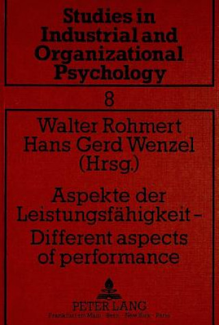 Kniha Aspekte der Leistungsfaehigkeit -- Different aspects of performance Hans-Gerd Wenzel