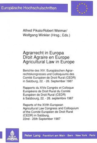 Книга Agrarrecht in Europa / Droit Agraire en Europe / Agricultural Law in Europe Wolfgang Winkler