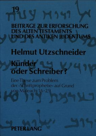Knjiga Kuender oder Schreiber? Helmut Utzschneider