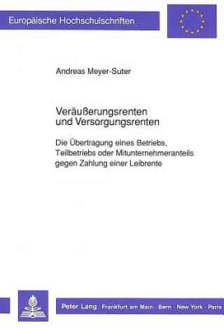 Kniha Veraeuerungsrenten und Versorgungsrenten Andreas Meyer-Suter