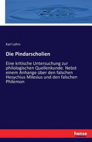 Kniha Pindarscholien Karl Lehrs