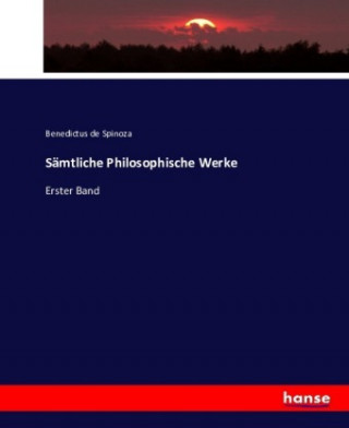 Kniha Samtliche Philosophische Werke Benedictus de Spinoza