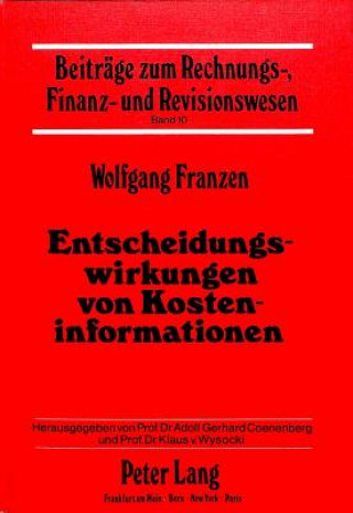 Livre Entscheidungswirkungen von Kosteninformationen Wolfgang Franzen