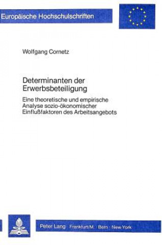 Kniha Determinanten der Erwerbsbeteiligung Wolfgang Cornetz