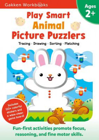 Carte Play Smart Animal Picture Puzzlers Age 2+: Preschool Activity Workbook with Stickers for Toddlers Ages 2, 3, 4: Learn Using Favorite Themes: Tracing, Gakken