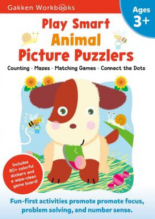 Książka Play Smart Animal Picture Puzzlers Age 3+: Preschool Activity Workbook with Stickers for Toddlers Ages 3, 4, 5: Learn Using Favorite Themes: Tracing, Gakken