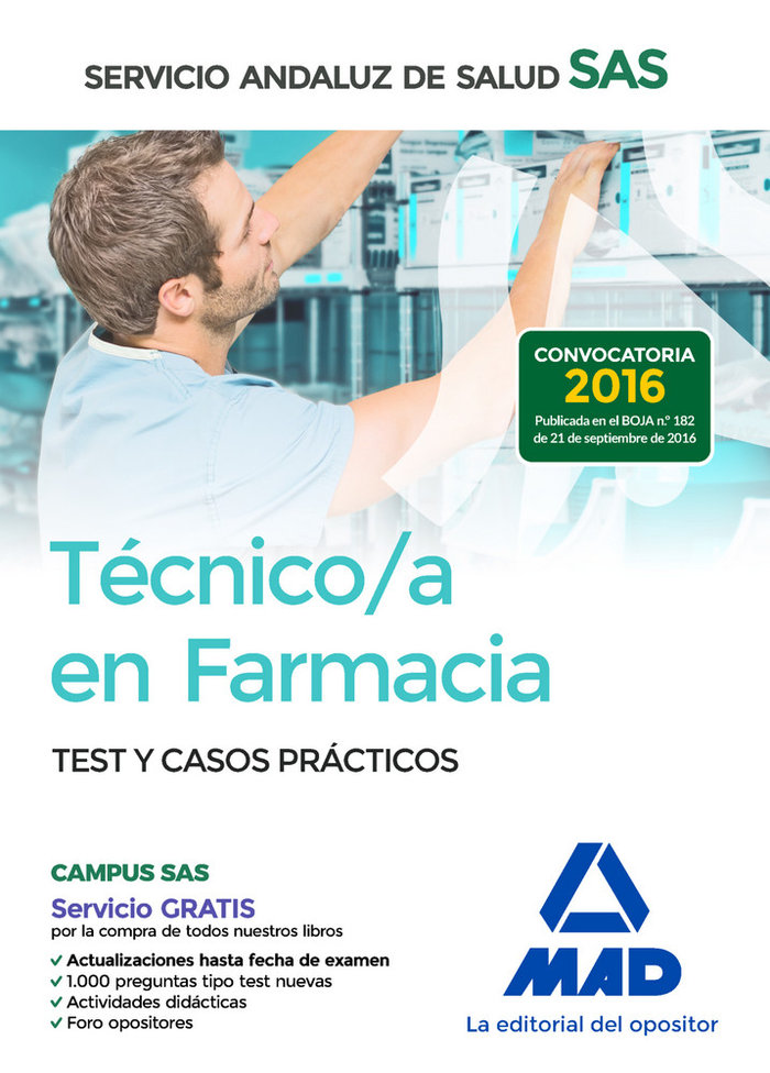 Könyv Técnico en Farmacia del Servicio Andaluz de Salud. Test y casos prácticos 
