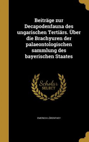 Książka GER-BEITRAGE ZUR DECAPODENFAUN Emerich Lorenthey