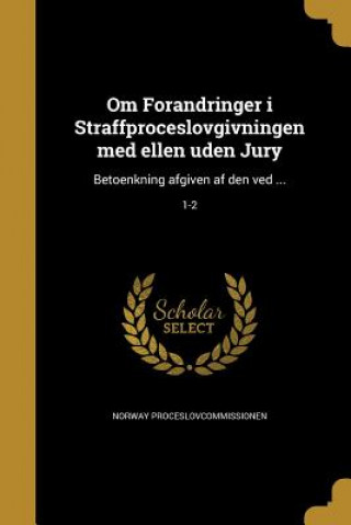 Kniha NOR-OM FORANDRINGER I STRAFFPR Norway Proceslovcommissionen