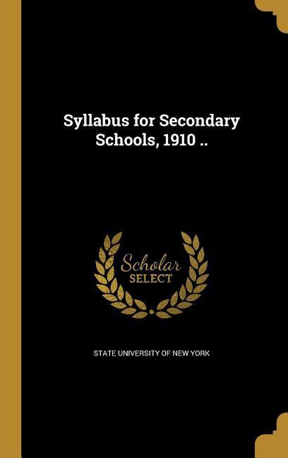 Kniha SYLLABUS FOR SECONDARY SCHOOLS State University of New York