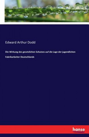 Книга Wirkung des gesetzlichen Schutzes auf die Lage der jugendlichen Fabrikarbeiter Deutschlands Edward Arthur Dodd