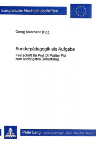 Könyv Sonderpaedagogik als Aufgabe Georg Klusmann