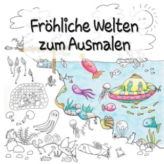 Книга Fröhliche Welten zum Ausmalen Heike Langenkamp