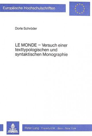 Kniha Le Monde Dorle Schroeder