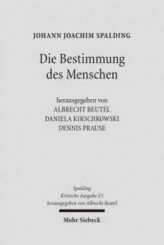 Kniha Kritische Ausgabe Johann J. Spalding