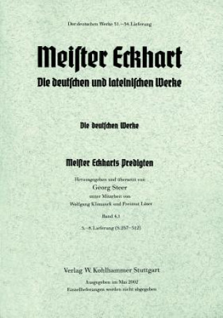 Carte Meister Eckhart. Deutsche Werke Band 4,1: Predigten Georg Steer