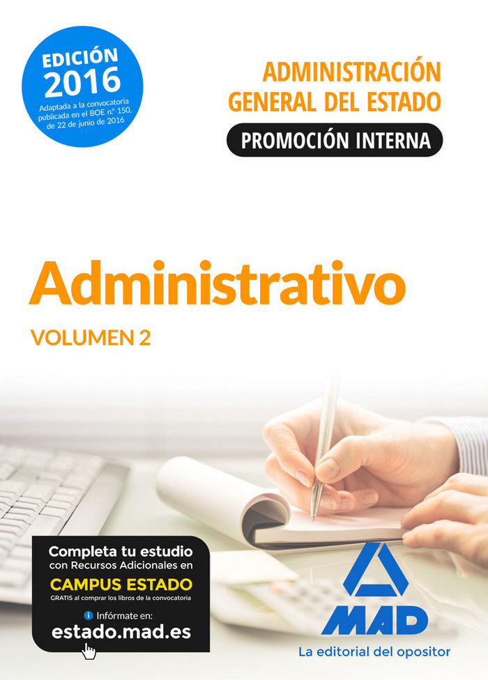 Könyv Administrativo de la Administración General del Estado (Promoción interna). Temario volumen 2 