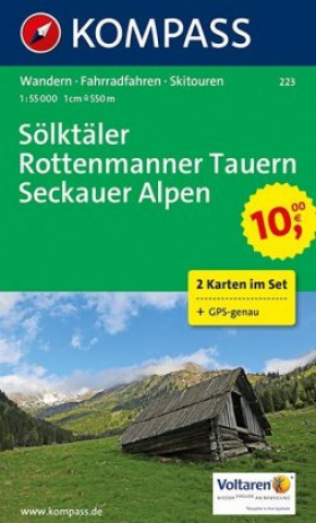 Tiskovina KOMPASS Wanderkarte Sölktäler - Rottenmanner Tauern - Seckauer Alpen 1 : 50 000 KOMPASS-Karten GmbH
