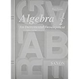 Carte Saxon Algebra 1/2 Tests Only Third Edition Saxon