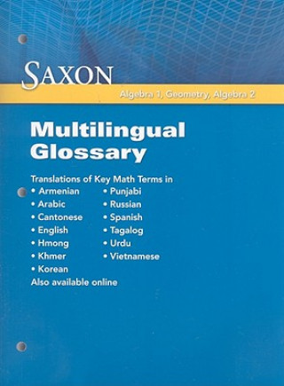Kniha SAXON ALGEBRA 1 GEOMETRY-GLOSS Saxon Publishers