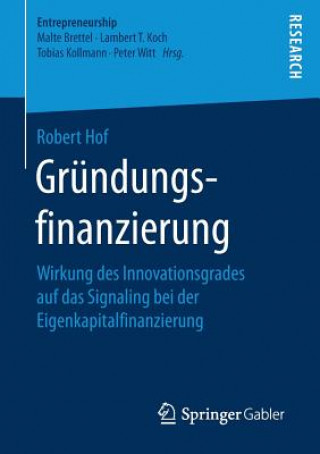 Kniha Grundungsfinanzierung Robert Hof