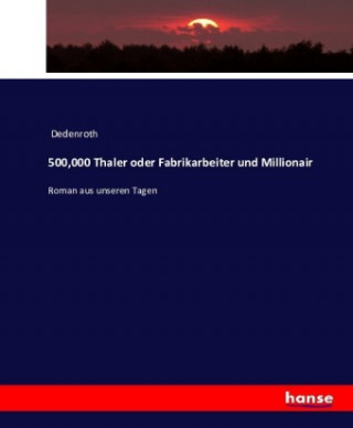 Könyv 500,000 Thaler oder Fabrikarbeiter und Millionair Dedenroth
